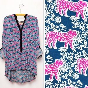 Anthro Vanessa Virginia Tiger Print Honore Top
